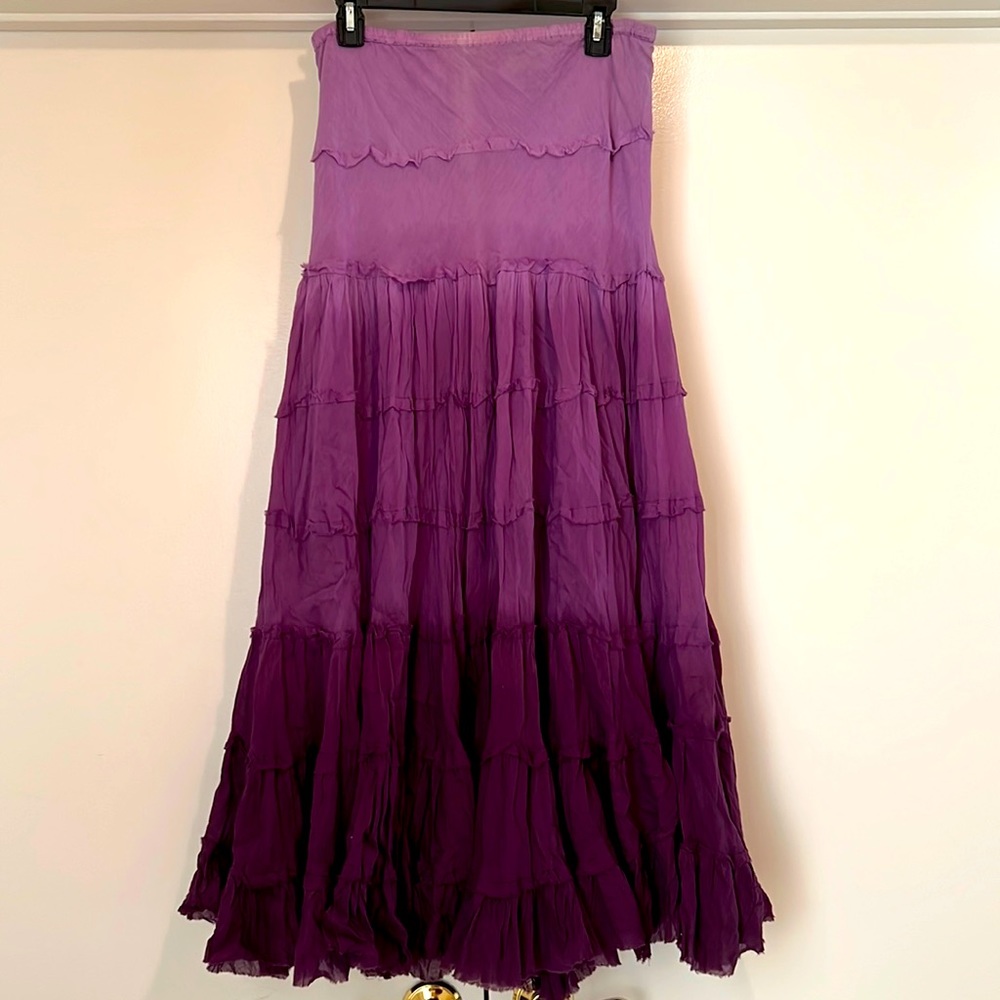 Planet Gold Purple Maxi Skirt Size M